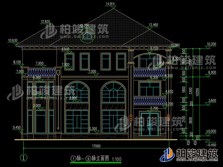 2019新農(nóng)村歐式別墅設(shè)計圖，三層自建房大氣漂亮別墅BZ368-簡歐風(fēng)格