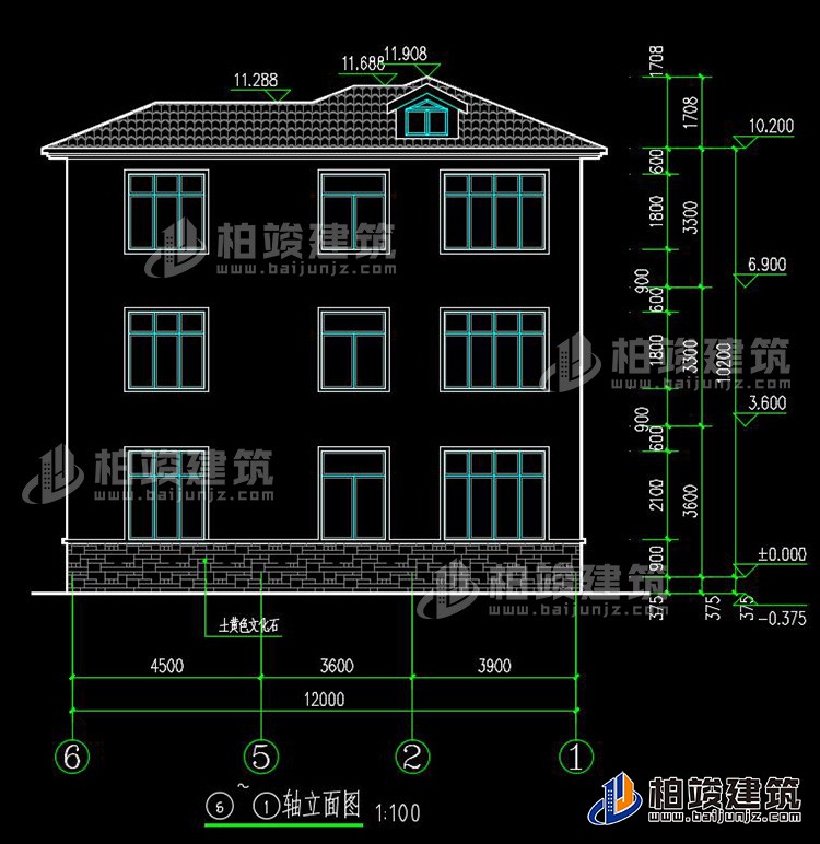 三層農(nóng)村自建房屋建筑施工圖別墅設(shè)計圖紙,小別墅設(shè)計圖BZ385-簡歐風(fēng)格