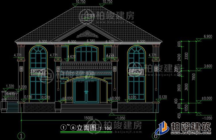 二層簡歐風格農(nóng)村小別墅設計圖紙BZ260-簡歐風格