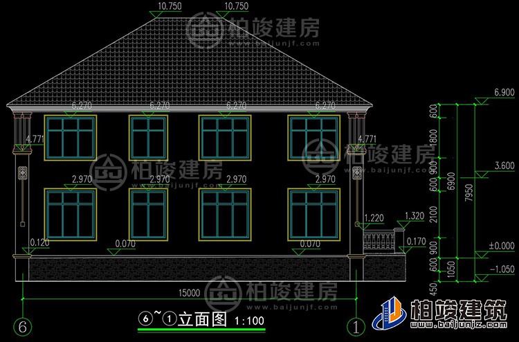 二層簡歐風格農(nóng)村小別墅設計圖紙BZ260-簡歐風格