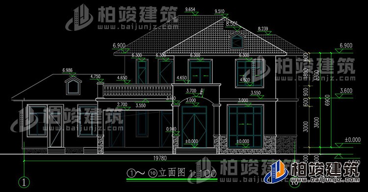 二層簡歐農(nóng)村別墅帶雙車庫施工效果圖紙全套 造價(jià)30萬BZ263-簡歐風(fēng)格