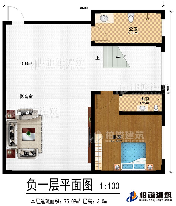 地下室：影音室、公衛(wèi)、臥室、內(nèi)衛(wèi)