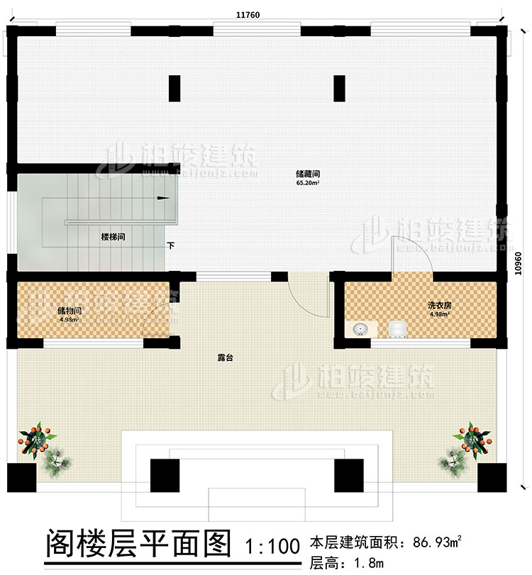 閣樓：2儲物間、樓梯間、洗衣房、露臺