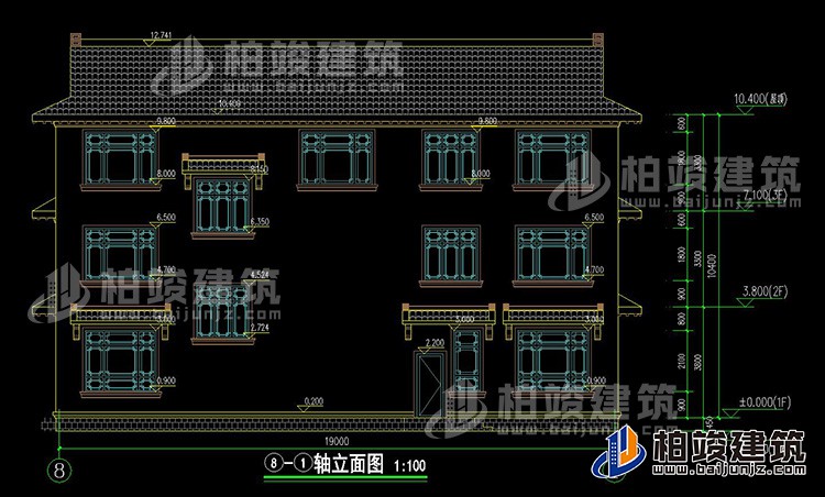 四合院別墅設(shè)計(jì)圖紙及效果圖大全BZ3686-新中式風(fēng)格