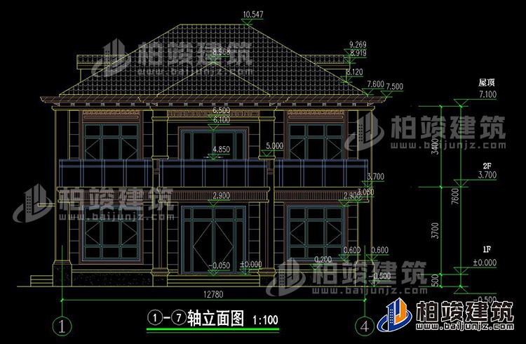 新中式二層別墅設(shè)計(jì)圖紙BZ2739-新中式風(fēng)格